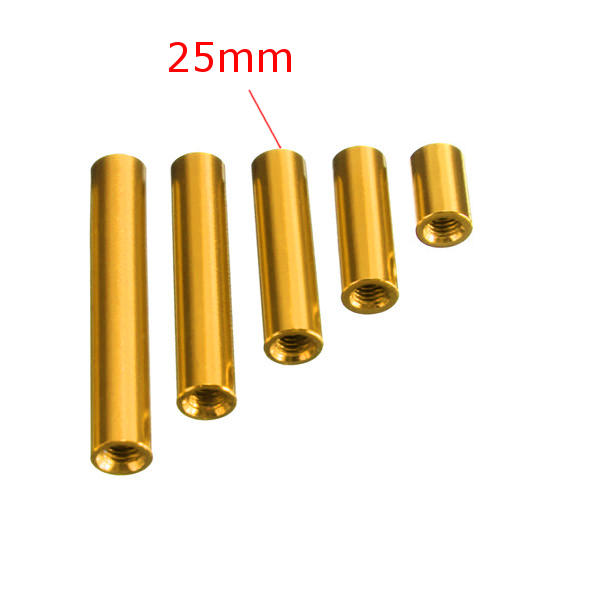 m3ar6 m3 aluminiumlegering uitstekende studs 10-35mm gouden ronde pcb board spacers standoffs 10pcs