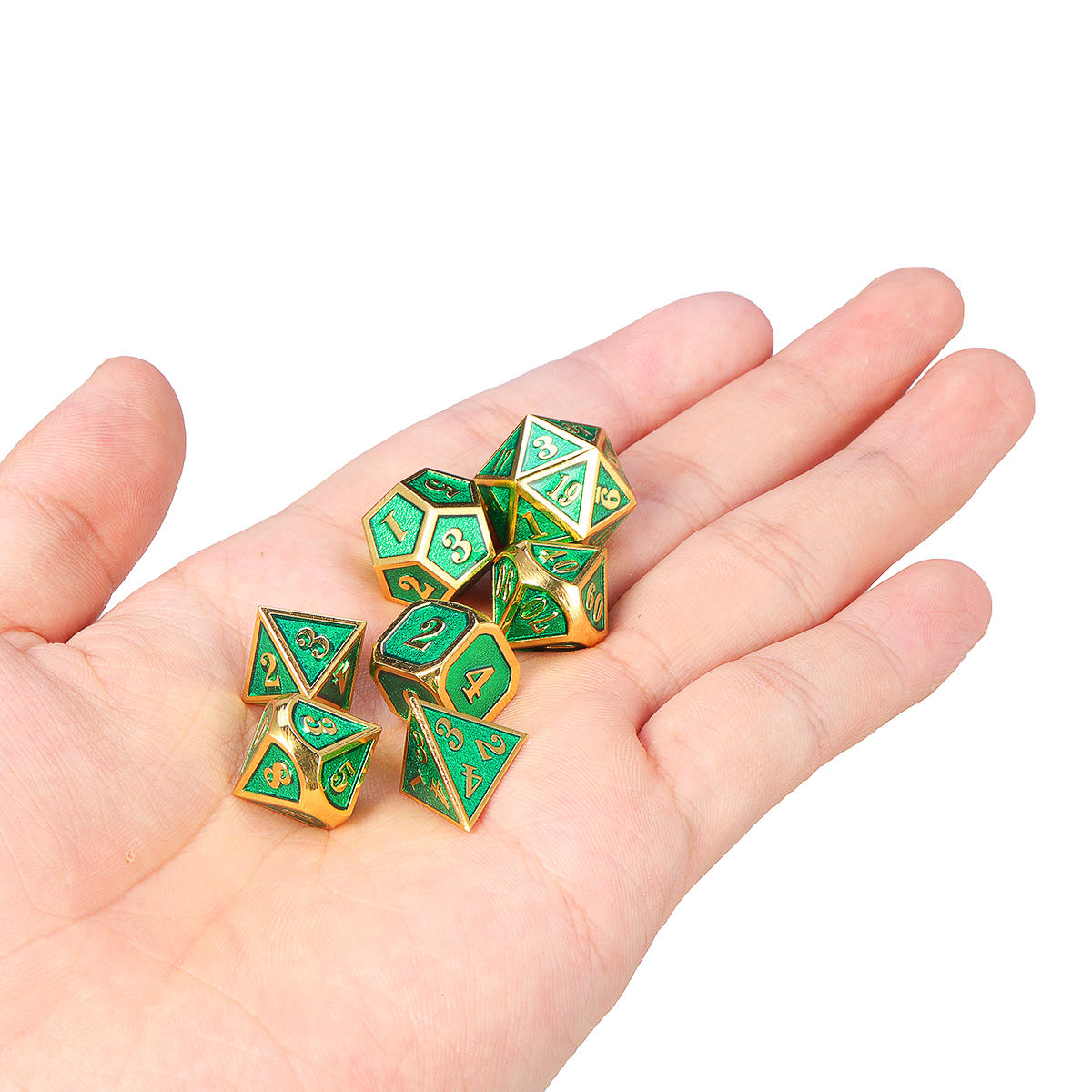 7 stuks zware metalen polyhedral dobbelstenen set meerzijdige dobbelstenen antieke rpg rollenspel dobbelstenen