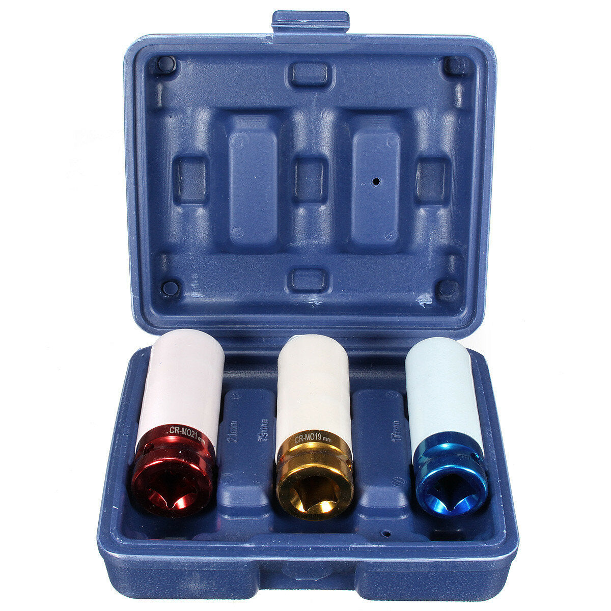 3 stuks cr-mo 1/2 17mm 19mm 21mm lichtmetalen wiel impact moer socket set muur diepe slagcontact