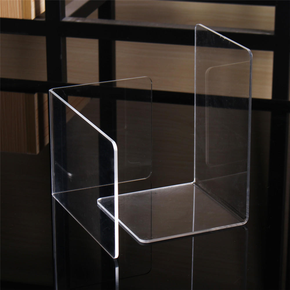 2 stuks 160x150x220x4mm clear acryl boekensteunen l-vormige boekensteunen organizer stand voor kantoor school