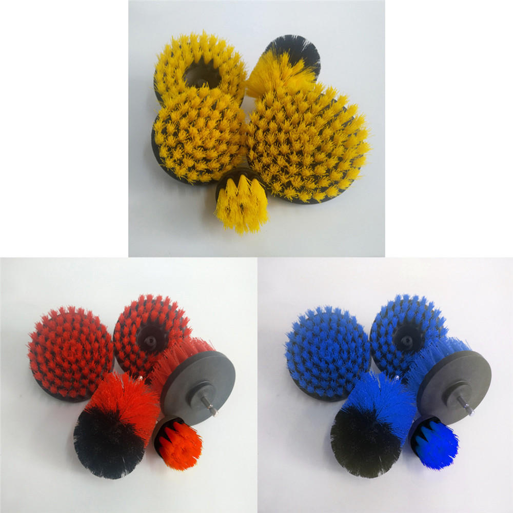 5 stuks 2/3.5/4/5 inch boorborstels scrubber reinigingsborstel geel/blauw/rood