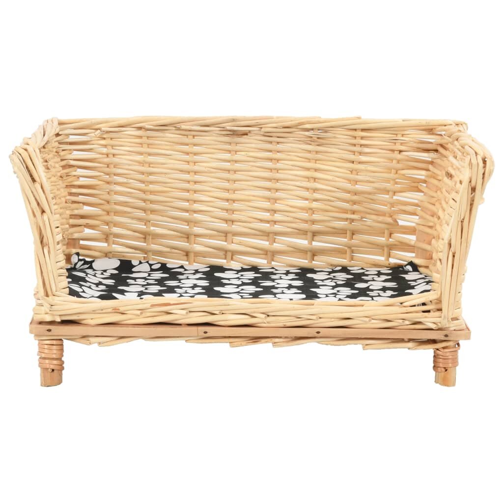 hondenmand met kussen 50x33x30 cm naturel wilg