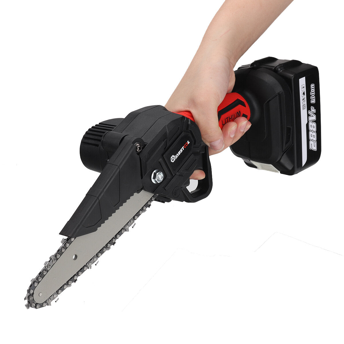 6 inch 1200 w elektrische kettingzaag snoerloze snoeien kettingzaag tuin boom logboekregistratie houtbewerking tool w / 1/2 stuks batterij