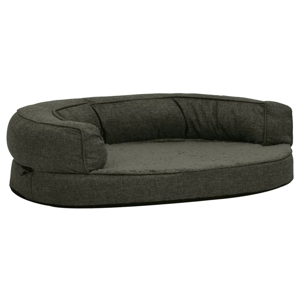 hondenmand ergonomisch linnen look 90x64 cm fleece donkergrijs