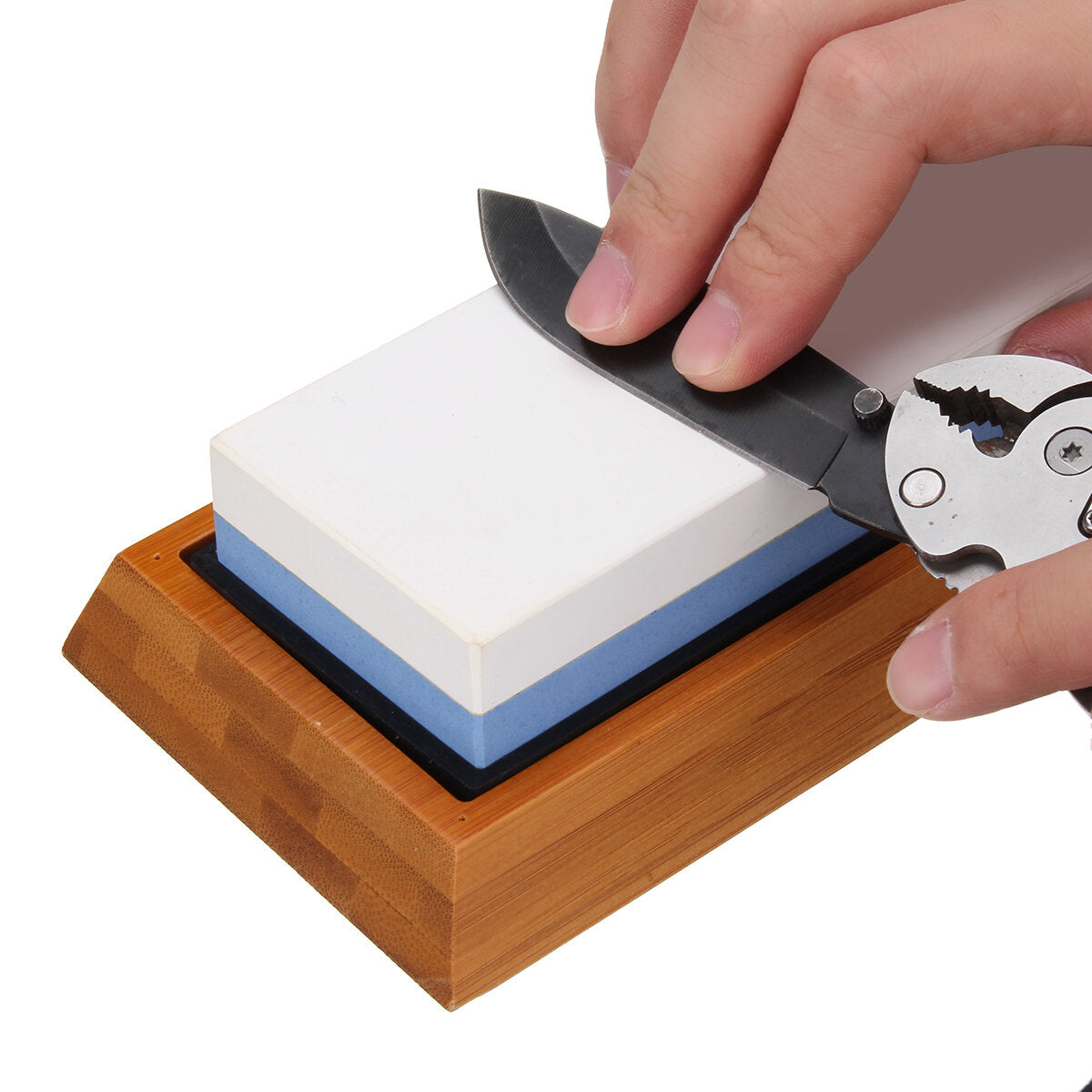 1000/6000 2 side grit sharper pebble premium wetsteen mes slijpsteen en antislip bamboe basisset