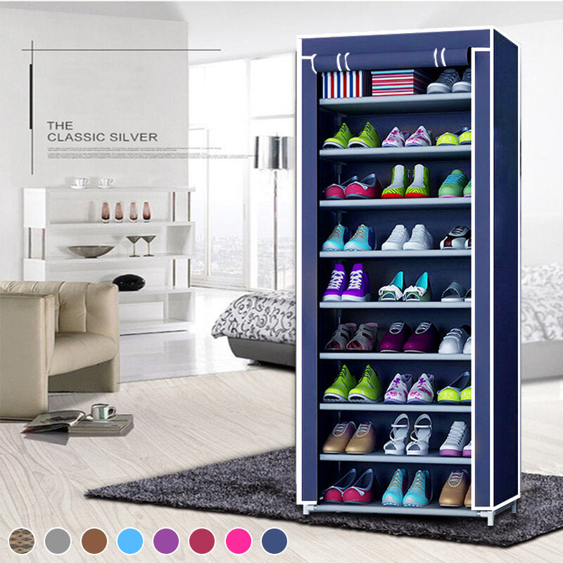 10 tier dhz schoenenrek draagbare opbergkast organizer garderobe stofdicht