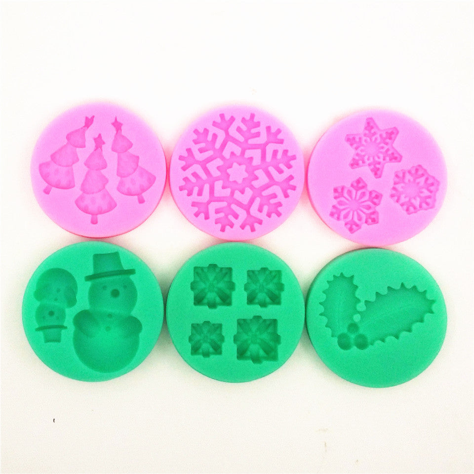 kerstboom sneeuwvlok sneeuwpop leaf decoratie kerstcadeautjes reeks fondant cake mold