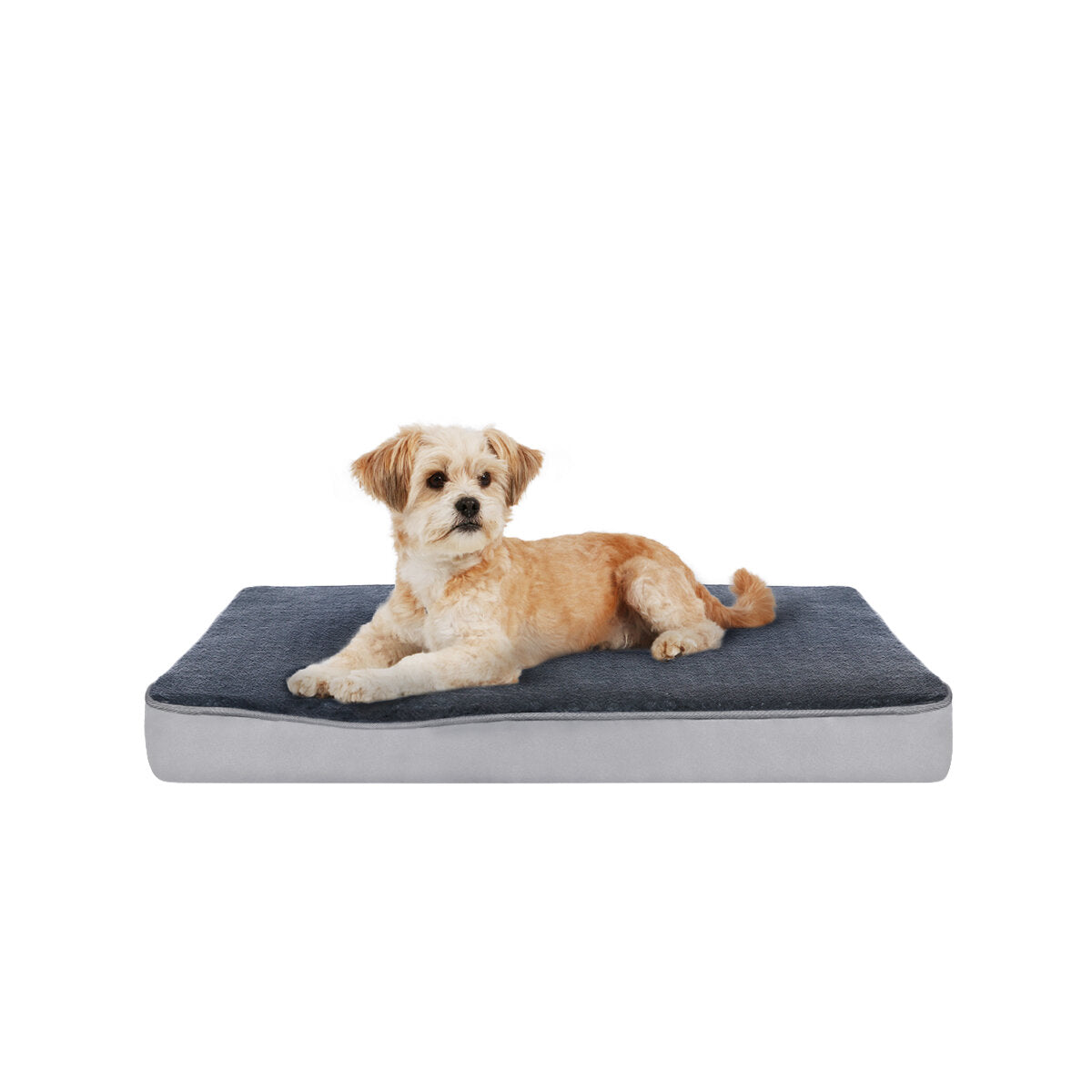 orthopedische hondenmat m 74 * 46 * 7.5 cm. afneembare hondenmand. wasbare antislip honden- en kattenmand. orthopedische hondenmat. grijze met schuim gevulde hondenspeelgoedmat