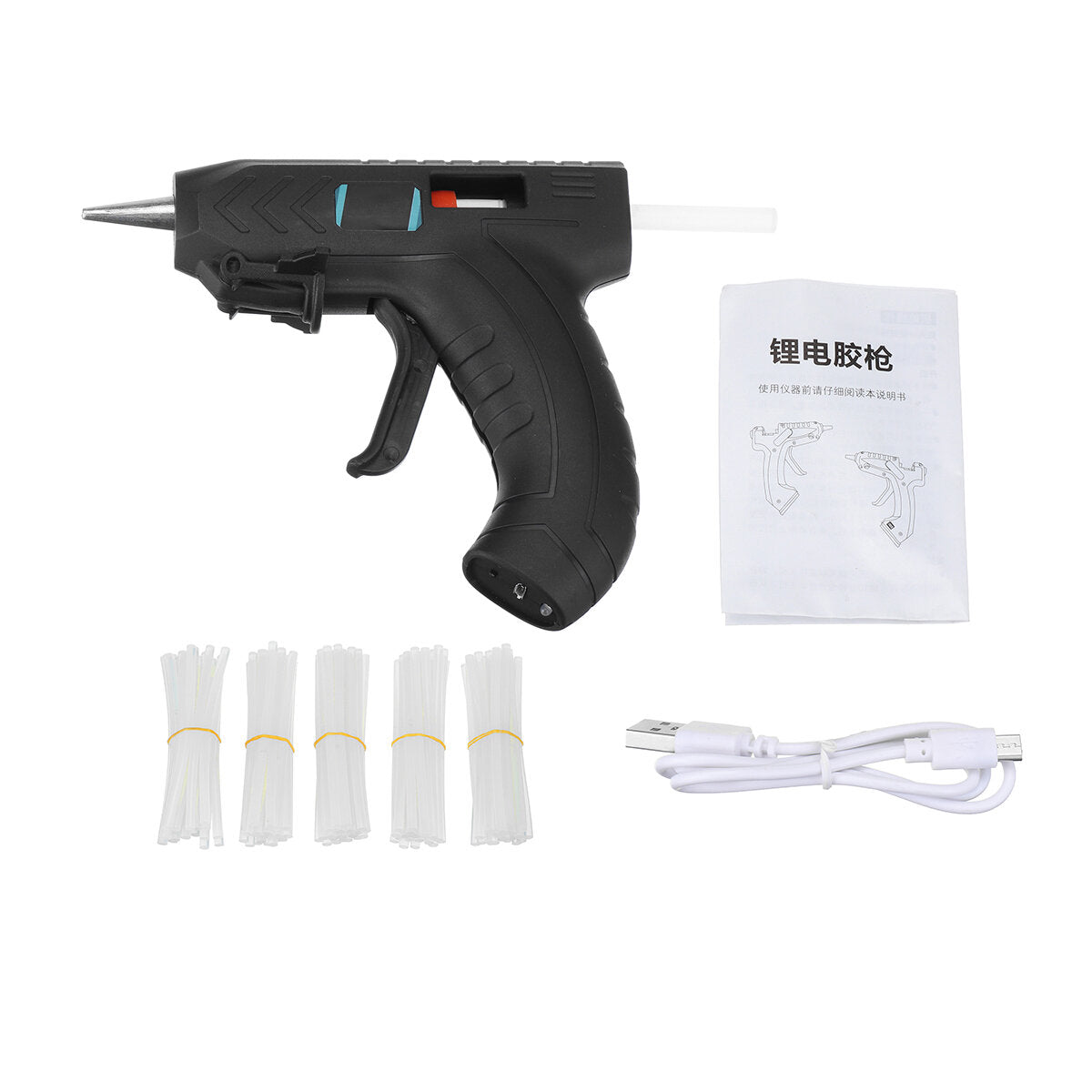 3.6 v draadloze dhz hot lijmpistolen 1800 mah li-ion lijm hand craft power tool w / 10/40/100 stuks lijm sticks