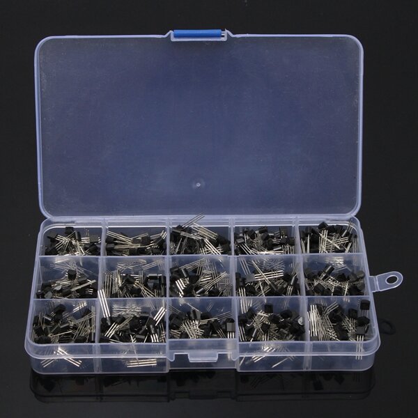 geekcreit 600 stuks to-92 npn pnp bipolaire transistor 15 waarde assortimentsset