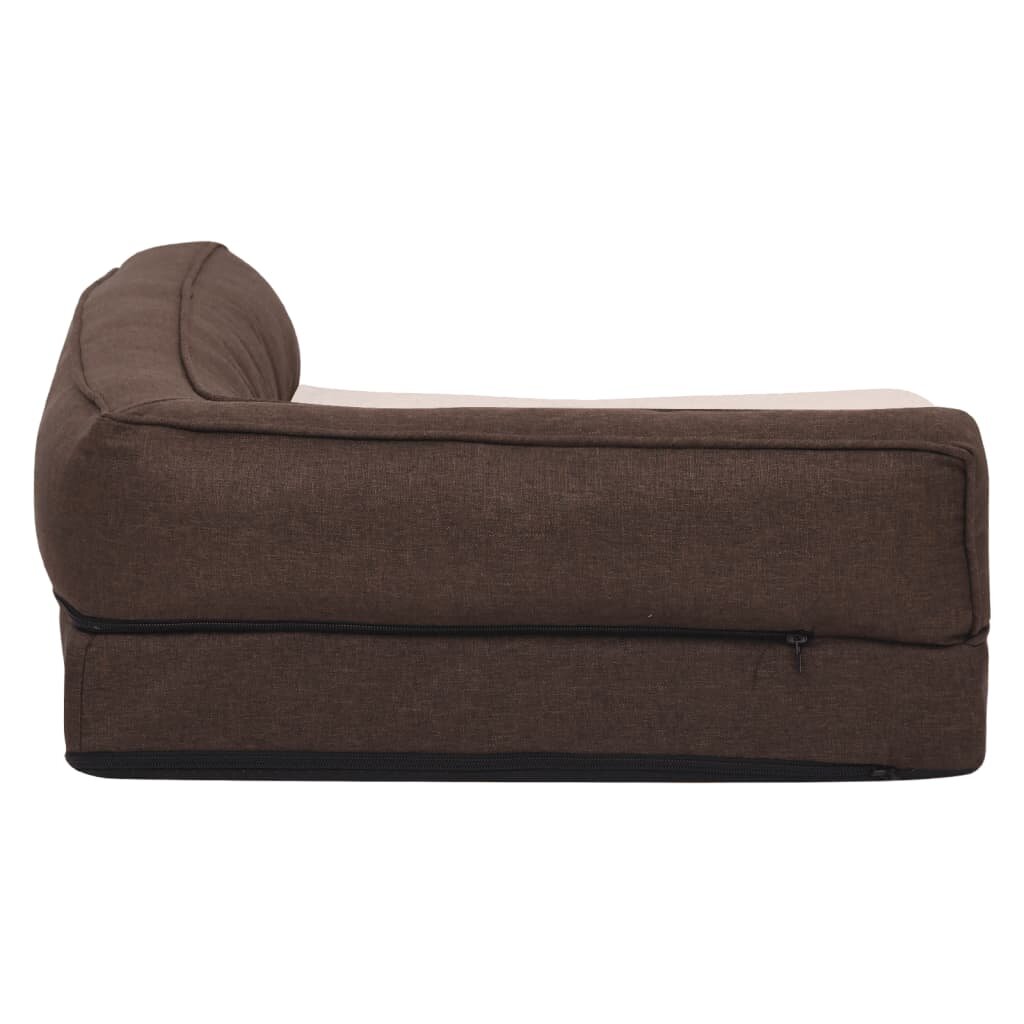 hondenmand ergonomisch linnen look 75x53 cm fleece bruin