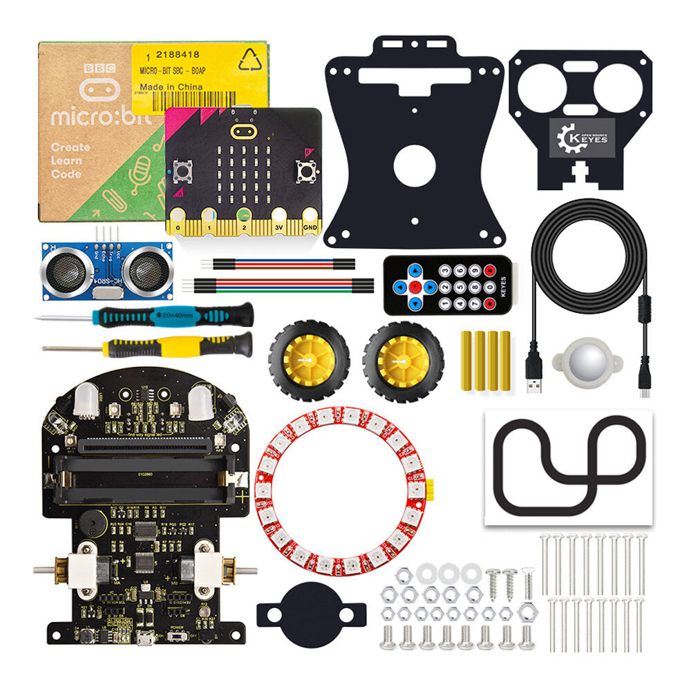 micro:bit smart car kit voor python grafische programmering steam educatieve robot met/zonder moederbord