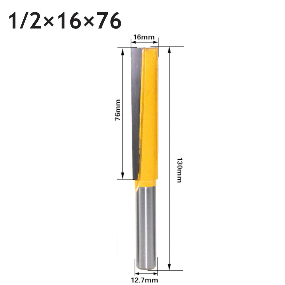 12.7mm 1/2 inch schacht rechte bodem reiniging router bit tungsten carbide houtbewerking snijgereedschap