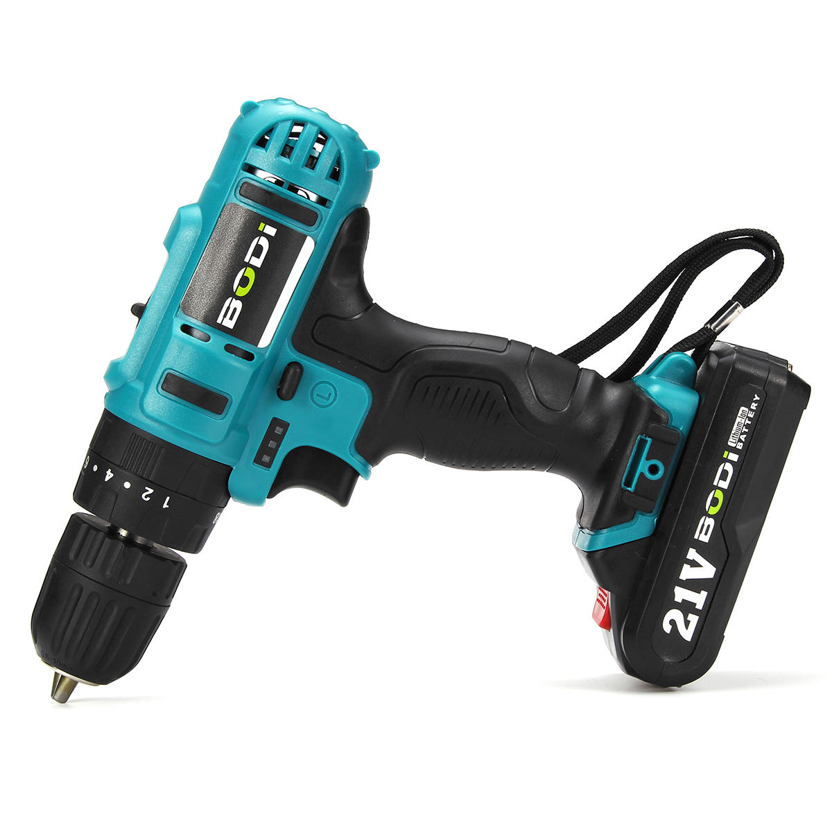 21v 2-speed elektrische draadloze boormachines kit 3/8 schroevendraaier met 1 of 2 batterij