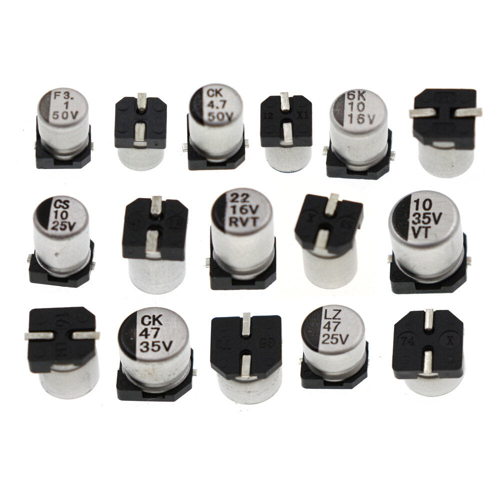 1uf ~ 1000uf 6.3v-50v 400 stuks 24 waarde smd aluminium elektrolytische condensatoren assortiment kit