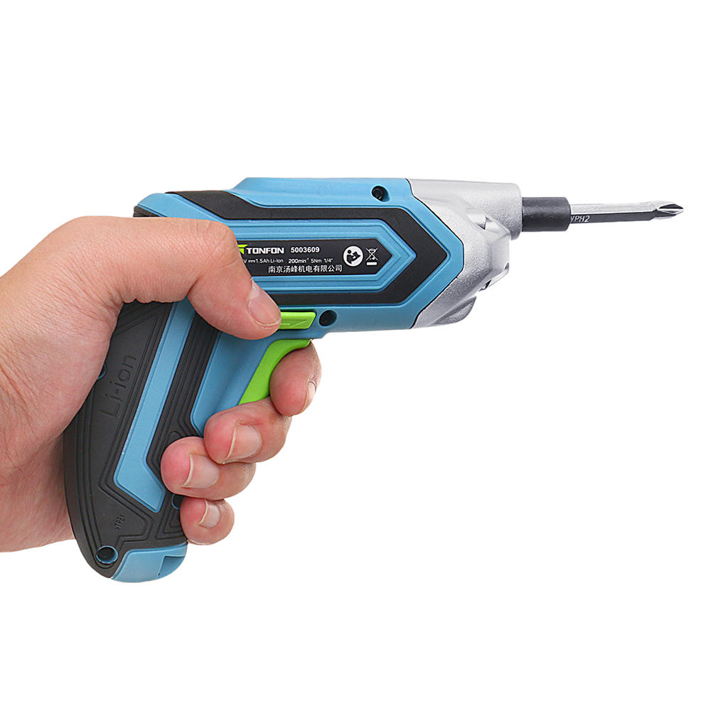 tonfon 3.6v draadloze elektrische schroevendraaier usb oplaadbare schroevendraaier met schroefbits