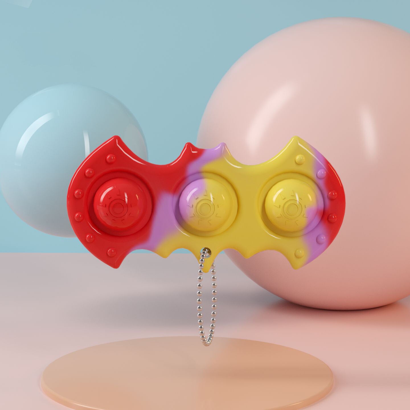 mini bat zintuiglijke fidget ontspanning stress anti-angst autisme hand edc gadget voor kinderen tiener volwassen push pop bubble sleutelhanger