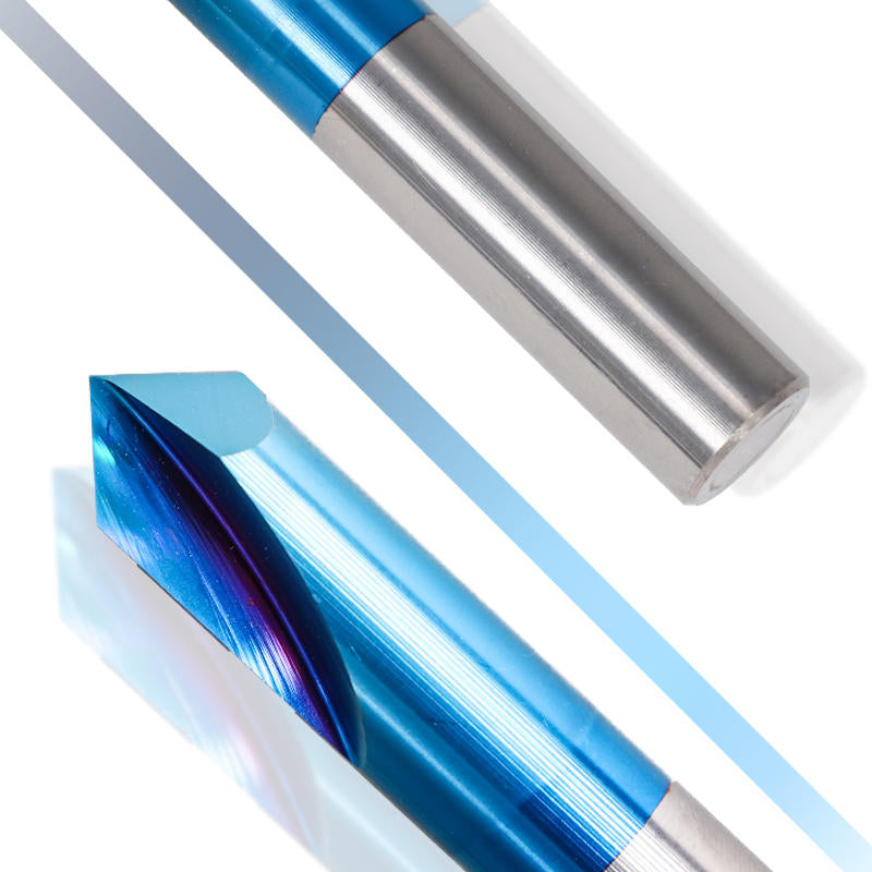 2-12mm 90 graden nano blauw gecoate afschuining molen 2 fluiten cnc frees verzinkboor