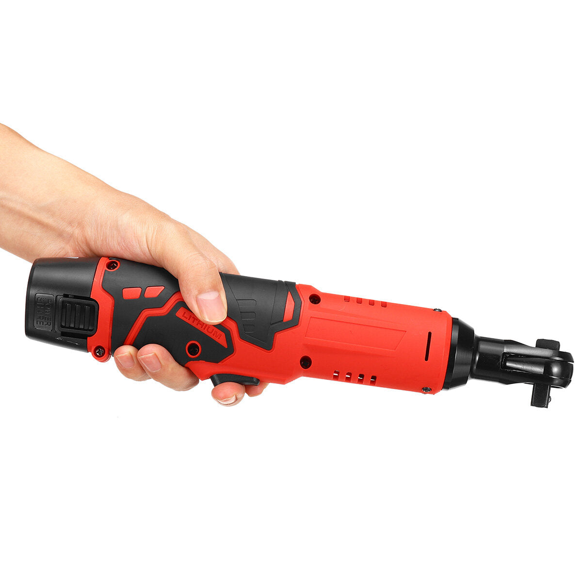 12v 4000mah elektrische ratelsleutel met led-licht 90 graden hoekmoersleutelgereedschap w / 1 / 2pcs-batterij