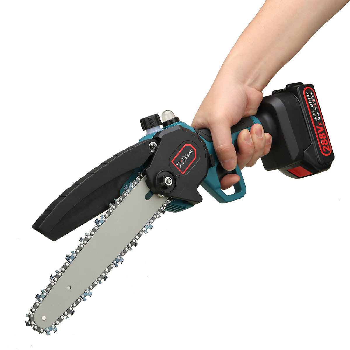 kiwarm 288vf 8 inch draagbare elektrische zaag snoeien kettingzaag oplaadbare houtbewerking elektrisch gereedschap hout cutter w/1/2 batterij eu/us/au plug