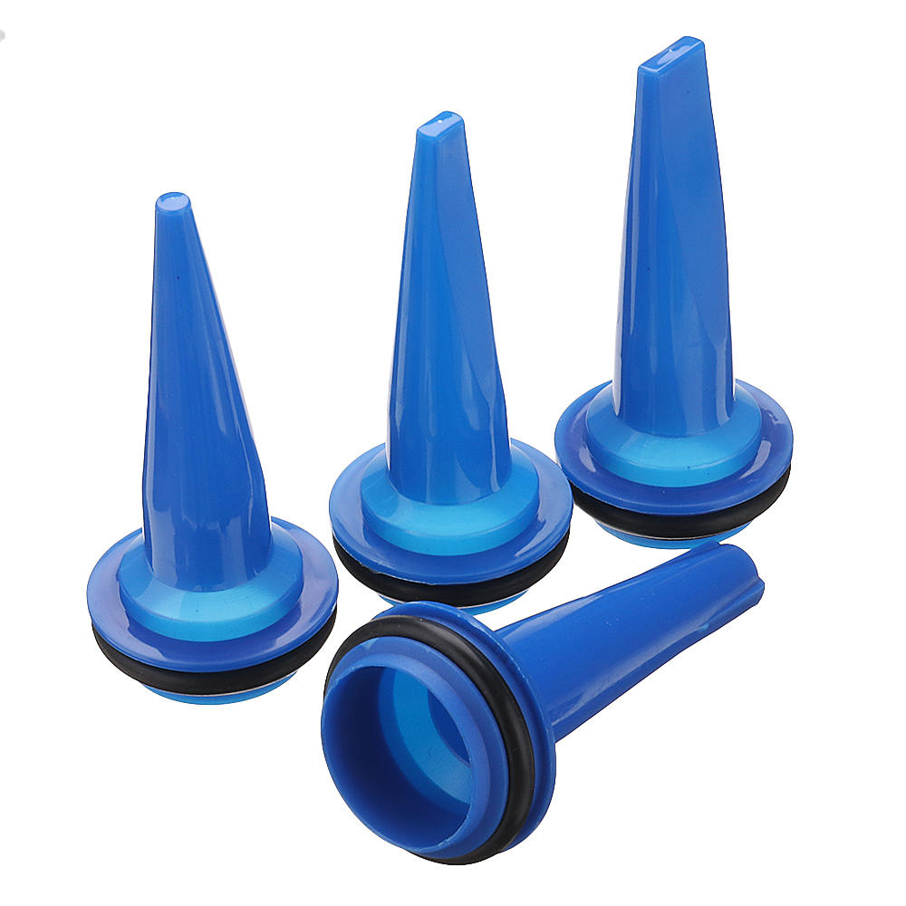 4 stuks lijm nozzle tip platte kop met schort voor pneumatisch lijm soft glas lijm pistool