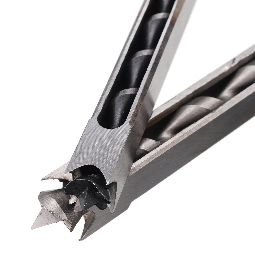 4-delige boorbits met vierkante gaten houtbewerkingsvijzel langgatboorbeitel set kit 1/4 tot 1/2 inch gereedschapsset