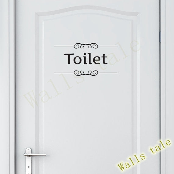 vintage sticker/bathroom/toilet/2 kleuren